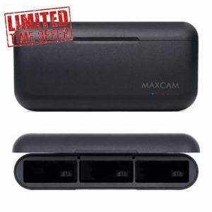 MAXCAM Power Triple Battery Charger for GoPro HERO 13 Enduro Battery Black