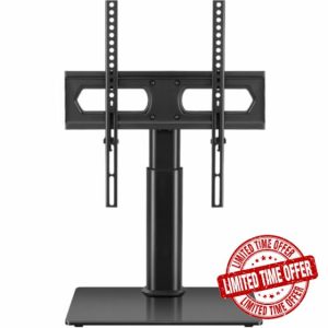 FURWOO Adjustable Table tv Stand Single Computer Monitor Stand with Tempered Glass Base for 27-75" scree