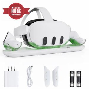 LYtech VR Charging Dock for Quest 3 Charging Stand for Oculus/Meta Quest 3 Magnetic Charging Station for VR Headset & Controllers