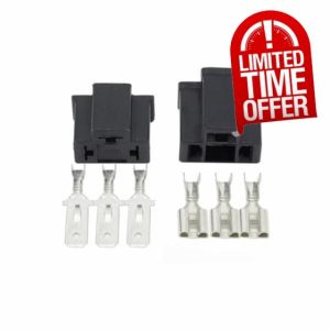 Hengliang Store 3 Pin PA66 H4 Unsealed Cable Wire Connector Electrical Connector Automotive p/lug Lamp Holder Socket DJ7033-7.8-11/21(5 Sets)