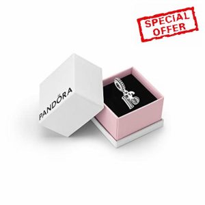 Pandora Moments Women's Sterling Silver 16 Years of Love Cubic Zirconia Dangle Charm for Bracelet