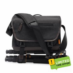 Cwatcun Camera Bag Shoulder Camera Bag for Photographer Canvas Water Resistant DSLR Single Camera Bag Compatible with Sony Nikon(S)