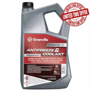 Granville Zerocol 12 Red Antifreeze Concentrate – 5L | 5-Year Organic Acid Technology (OAT) Engine Coolant | Ethylene Glycol-Based Anti-Freeze Engine Coolant | BS: 6580:2010 Standard