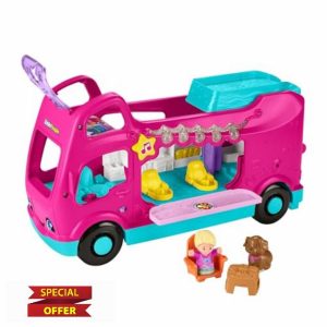 Fisher-Price Little People Toddler Toy Barbie Little Dreamcamper RV Playset with Lights
