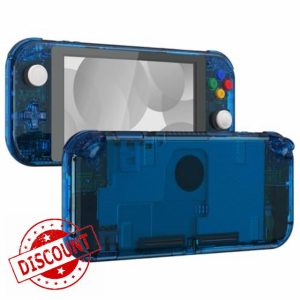 eXtremeRate Crystal Clear Blue DIY Replacement Shell for Nintendo Switch Lite