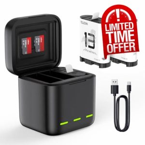 TELESIN 2 Pack Enduro Battery with Charger for Go Pro 13