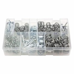 200Pcs Assorted Box of Brake Shoe Hold Down Kit Pins Washers Springs