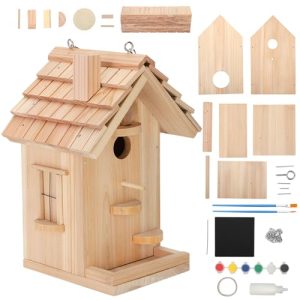 Build Your Own Birdhouse Kit with Premium Cedar Logs