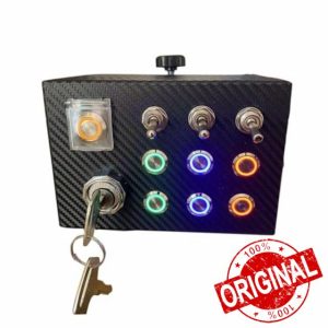 Obokidly ATS/ETS Truck Simulator Box PC with 10 Function Button Box Lift Like Switches and Trailer Brake Knobs;Multi-function Simulator Central Control Box for American Truck Simulator (Black)