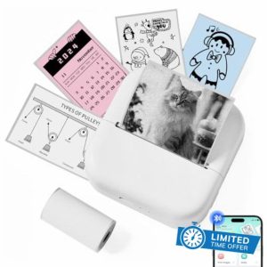 Memoking Sticker Printer - M02L Bluetooth Inkless Mini Printer for Phone