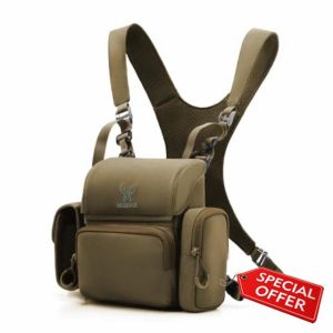 MOXULE Binocular Harness Chest Pack: Bino Case with Rangefinder Pocket for Hunting Birdwatching and Hiking