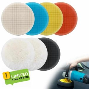 125mm Polishing Pads Kit - 7PCS Car Compound Buffing Sponge Pads Buffing Pad For Car Buffer DA Dual Action Polisher and Drill