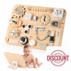 Potatomato Large Busy Board for Toddlers - Montessori Wooden Sensory Toys -Fidget Toys for Autistic Children-Preschool Learning Activities - Fine Motor Skills