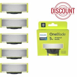 Philips OneBlade 5 Stainless Steel Original Replacement Blades Compatible with all OneBlade Electric Razors (model QP250/50)