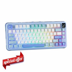 MechLands Vibe75 75% Wireless Gaming Keyboard with Interchangeable Screen&Knob Modules