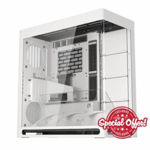 HAVN HS 420 VGPU Dual-Chamber ATX Mid Tower PC Case White | PCIe 5.0 Vertical GPU Kit