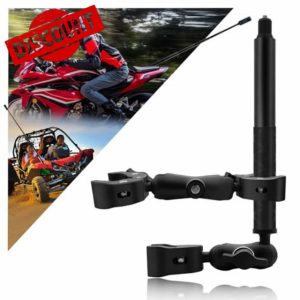 HAFOKO Motorcycle Double Clamp Mount with 47" Invisible Selfie Stick compatible for Insta 360 X4 X3 X2 X ONE RS R GO 3 Aluminum Alloy Heavy-Duty Camera Bike ATV Double Clamp Mount Ki