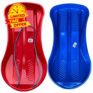 OptiProducts® Heavy Duty Large Unisex Children & Adults Snow Sledge Toboggan Sledge Rope Sled Play Snow Ice Select your color Choice