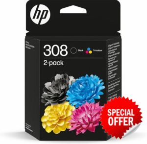 HP 308 Pack of 2 Original Ink Cartridges Black/Three Colours