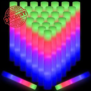 AUOHTOWRT 156pcs Giant Glow Foam Sticks
