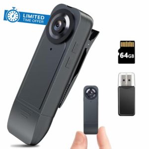 Eloatnalyto 1080P Mini Body Camera with 64GB Memory Card