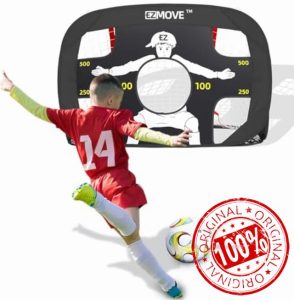 ezmove Black Football Goal Mini Pop Up Football Net Goals for Kids Garden Training Equipment Boys Gifts