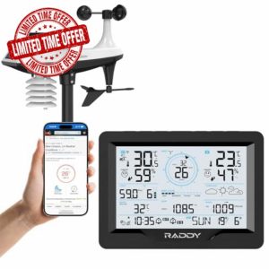 Raddy MN6 Weather Station with Wireless Outdoor Sensor