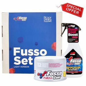 SOFT99 Boxed Fusso Bundle - Fusso Coat Light 12 Month Wax + Speed Barrier Quick Detailer 500ml -12 Months Car Wax