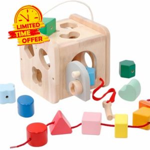 Fullware Wooden Shape Sorter for 1 Year Old