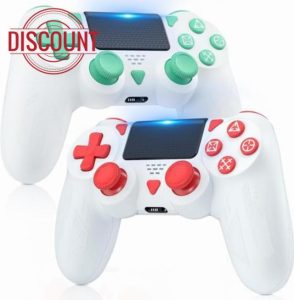 FOIRCEADAL 2Pack Wircless Controller for Ps-4 Gamepad with 6-Axis Motion Sensor Turbo Touch Pad Joystick for Ps-4/pro/slim/PC