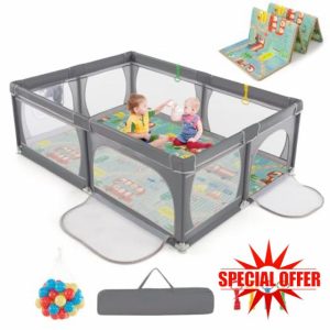 GYMAX Baby Playpen with Mat