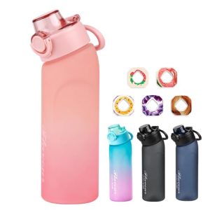 720ml Starter Set BPA Free Drinking Bottles Flavour Pods Scented 0 Sugar and Water Cup for Outdoor Sports (Pink+5 Flavour Pods)