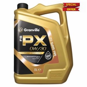 Granville FS-PX 0W/30 Fully Synthetic Engine Oil – 5L | Engine Lubrication Oil – ACEA C2 – PSA B71 2312 Compliant | Ideal for Peugeot/Citroen Blue HDi & Pure Tech Engines