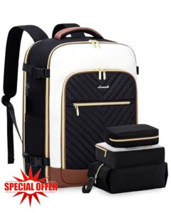 LOVEVOOK Travel Cabin Backpack Womens Large Hand Luggage Rucksack Bag for Plane 40L Weekend Overnight Carry On Bag Waterproof 17 inch Laptop Backpack Ladies Maternity Hospital Bag