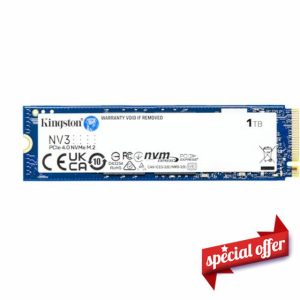 Kingston NV3 NVMe PCIe 4.0 Internal SSD 1TB M.2 2280-SNV3S/1000G