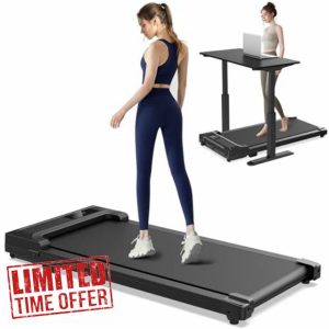 Walking Pad Treadmill for Home - 2.5HP Under Desk Treadmills Mini Portable Walking Running Machine Ultra Slim Compact Motorized Electric Treadmill with Adjustable Speed Remote Control & LED Display