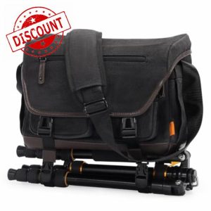 Cwatcun Camera Bag Shoulder Camera Bag for Photographer Canvas Water Resistant DSLR Single Camera Bag Compatible with Sony Nikon(M)