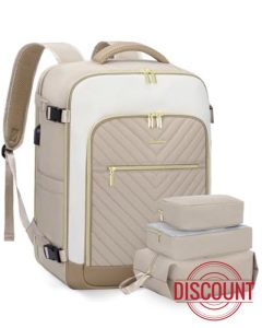 LOVEVOOK Travel Backpack Womens Cabin Bag Large 17 inch Laptop Rucksack for Plane Hand Luggage Waterproof Weekend Overnight Carry On Bag for Ladies 40L Maternity Hospital Bag