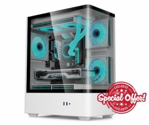 iONZ PC Case M/ATX Mid Tower Gaming with 3 ARGB PWM Fans