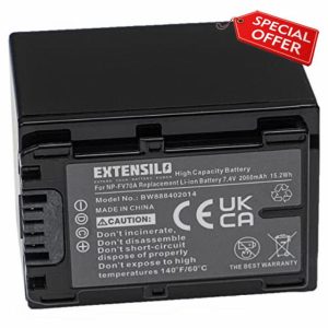 EXTENSILO 1x Battery compatible with Sony FDR-AX33
