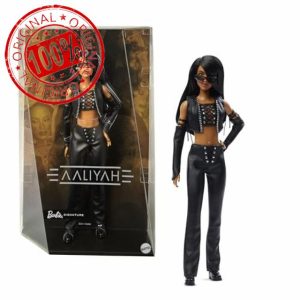 Barbie Signature Aaliyah Collectible Doll in Black Faux Leather Outfit