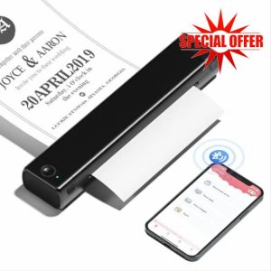 Phomemo M08F Thermal Printer - Portable Wireless A4 Mobile Printers for Home Use Office