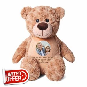 Personalised Photo Comfort Keepsake Bear - Light Brown | Custom Photo & Message | Sympathy Gift