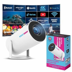Cosy Cast British Designed Mini Projector | Smart Portable Projector With Built-in Streaming Apps