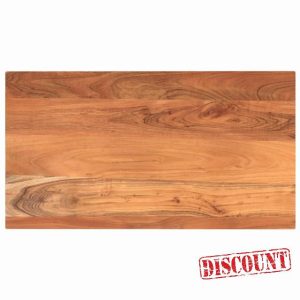 idaXL table top replacement - solid acacia wood - rectangular - 110 x 50 x 2.5 cm - rustic dining decor - brown surface