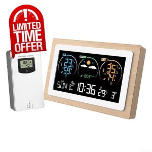 Oniissy Wireless Weather Station with Wooden Frame