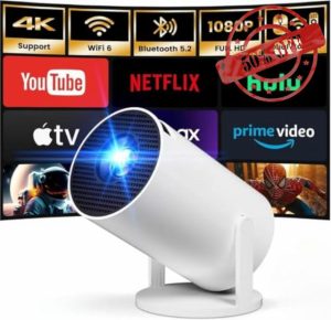 [Built-in Apps] Mini Projector with WIFI 6 and Bluetooth