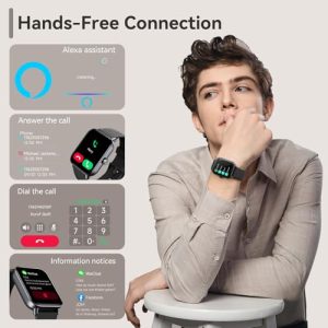 Alexa Built-in 1.8" HD Mens Smartwatch with Heart Rate/SpO2/Sleep Monitor