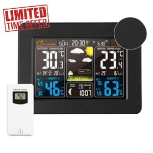 Wireless Weather Forecast Clock with Multi Function Display for Temperature