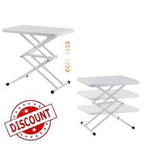 Warmiehomy Folding Side Table Adjustable Height Laptop Desk